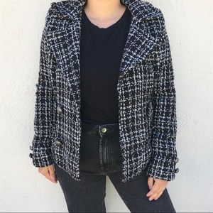 Black and White Pea Coat.